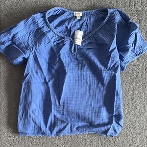J. Crew Textured Blue Top